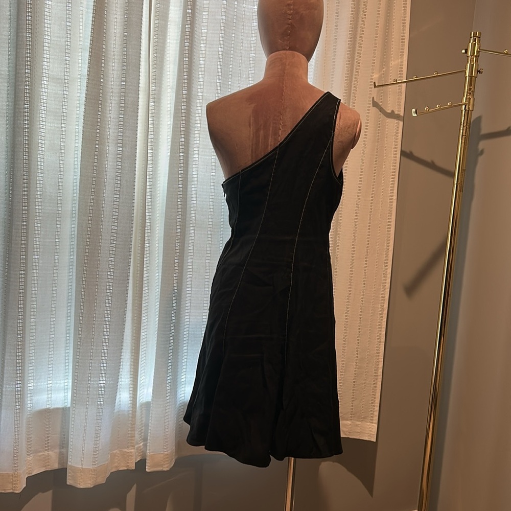 Anthropologie Black one shoulder dress - Picture 3 of 10